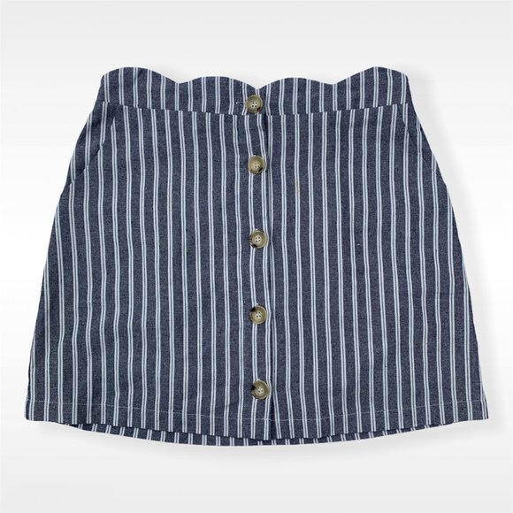 Blu Pepper Blue and White Striped Mini Skirt - Picture 3 of 13